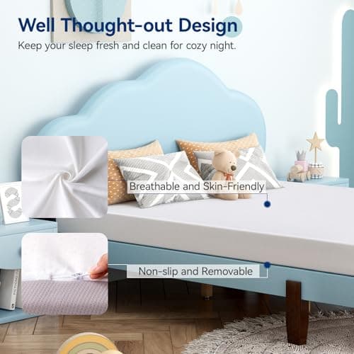 Amazon Basics Memory Foam Mattress, Soft Plush Feel, Breathable, 6 Inch, Twin, White/Grey 7