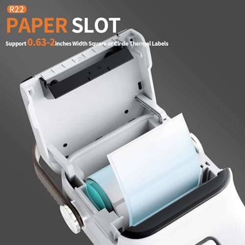 Rongta Bluetooth Label Maker Machine with Tape,Portable Wireless Labeler Machine,Handheld Sticker Maker for Barcode Labels,Home School Supplies,USB Rechargeable,Compatible with iOS/Android, White 5