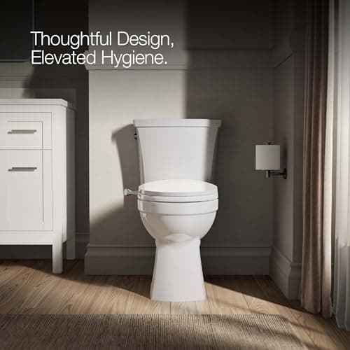 Kohler PureWash M300 Manual Elongated Bidet Toilet Seat, Chrome Handle, Quiet-Close Lid Prevents Slamming, Toilet Bidet, Easy Installation with Quick-Release Hinges, Self-Cleaning Wand 7