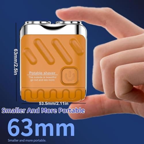 R-12 Luggage Electric Shaver,Beard Shaver Mini and Portable Suitcase Design,Portable Electric Shavers,USB Rechargeable One-Button Long Lasting for Home Travel (Orange) 6