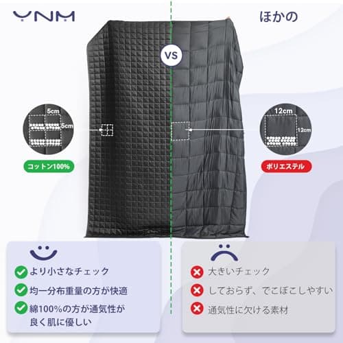 YnM 12lbs Weighted Blanket for Adults, Breathable Heavy Bed Throw Blanket with Cooling Glass Beads for All Season Use, Ideal for ~110lbs (48x72 Inches, Twin/Full, Dark Grey) 5