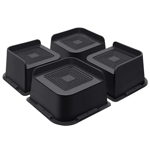 ANNKUT Bed Risers 3 Inch Heavy Duty, Furniture Risers for Bed Desk Table Sofa Couch,Oversized Bed Lifts Risers,Support up to 5000 Lbs(4 Pack Black)