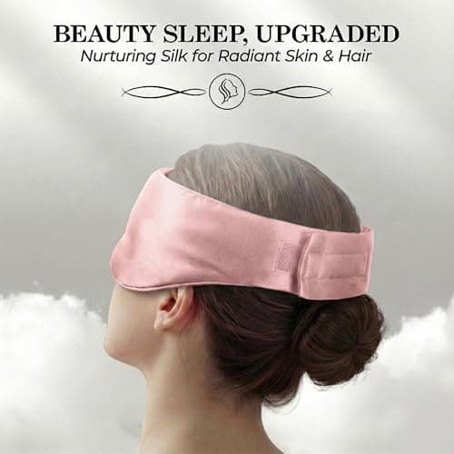 SLEEP SANCTUARY 100% Pure Mulberry Silk Sleep Mask - 22 Momme Light Blocking Hook & Loop Silk Eye Mask for Sleeping - Secure Fit for Side Sleepers, Women & Men - Cloud Soft (Pink) 7