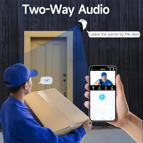 Rraycom 5MP Solar Security Cameras Wireless Outdoor with Solar Panel, 2K QHD WiFi Wireless Camera for Home Security with Color Night Vision, Motion Detection, 2-Way Talk, Compatible with Alexa 6