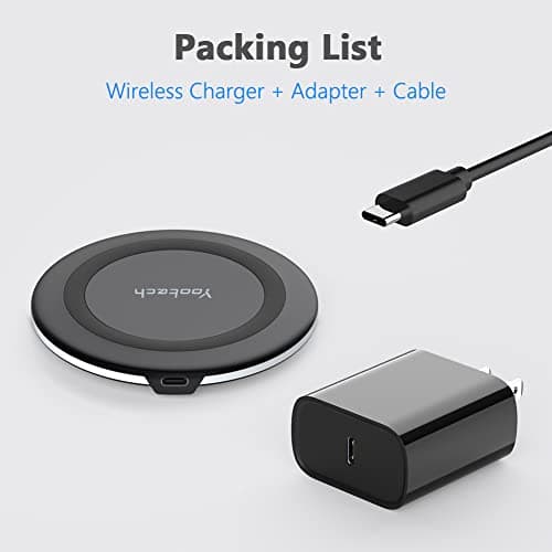 yootech Wireless Charger, 10W Max Wireless Charging Pad with Quick Adapter, Compatible with iPhone 17/17 Pro/17 Pro Max/Air/16/15/14/13/SE 2022/12/11/X,Samsung Galaxy S25/S24/S23, for AirPods Pro 3 6