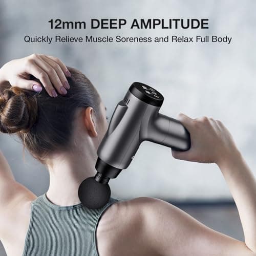 OLsky Massage Gun Deep Tissue, Handheld Electric Muscle Massager, High Intensity Percussion Massage Device for Pain Relief with 9 Attachments & 30 Speed(Grey) 4