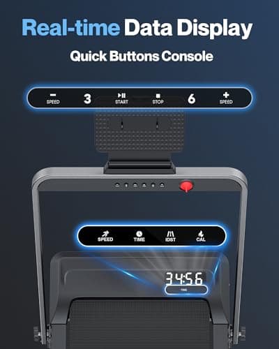 WELLFIT Folding Treadmills with 10% Incline, Under Desk Walking Pad 360+ LBS Weight Capacity, Treadmill for Home Office with Handle Bar, 3 in 1 Smart Treadmill Work with ZWIFT KINOMAP No Assembly 5