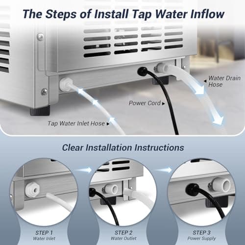 Commercial Ice Maker Machine 120LBS/24H with 30LBS Storage Bin, 15" Wide Undercounter/Freestanding Ice Maker Machine for Home Bar Outdoor, 40PCS Ice Cubes Ice Machine, Self Cleaning 8