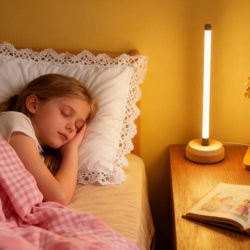 Bedside Table Lamp for Bedroom , 3-Color Temperature Lamp,Bedroom Bedside Night Light, Dimmable Led Lighting, Small Table Lamps for Living Room OfficeCreative Home Decor, Unique House warmging Gif 7