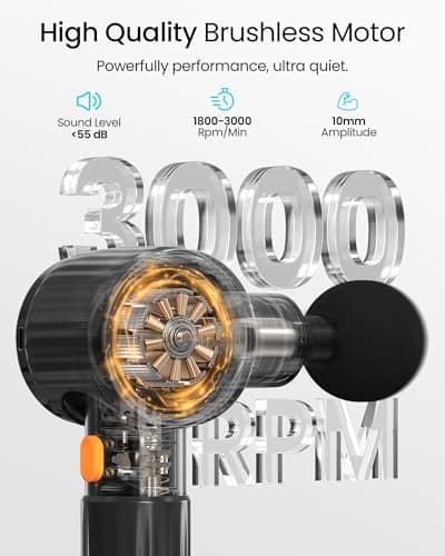 NAPRE Massage Gun with Extension Handle & 3 Adjustable Angles,Deep Tissue Back Massage for Neck/Shoulders/Waist/Legs/Body Pain Relief,Handheld Percussion Muscle Massager,6 Heads & Silent,Black 5