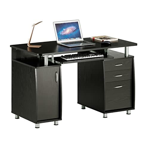 Techni Mobili 47.25" Ergonomic Computer Writing Desk with Drawers, File Cabinet and Storage for Home Office, Espresso 8