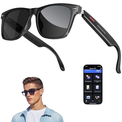 Domhong AI Smart Glasses for Men and Women with Chat GPT, Bluetooth Translation Glasses with 164 Languages, Open Ear Audio with Mic & Speakers, Hands-Free Calls, UV Protection & Anti-Blue Light