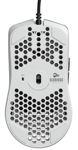 Glorious Model O- (Minus) Compact Wired Gaming Mouse - 58g Superlight Honeycomb Design, RGB, Pixart 3360 Sensor, Ambidextrous, Omron Switches - Matte White 6