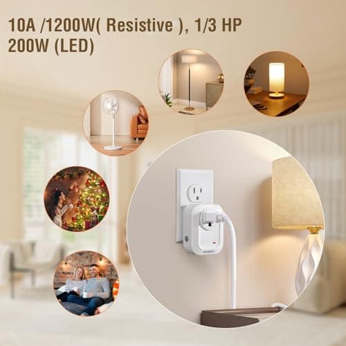 SURAIELEC Wireless Wall Switch Remote Control Outlet, No Wiring Needed, 100ft RF Range, Pre-Programmed, Expandable Remote Light Switch Kit for Plug in Pendant Light, Lamp, Small Electrical Appliance 6