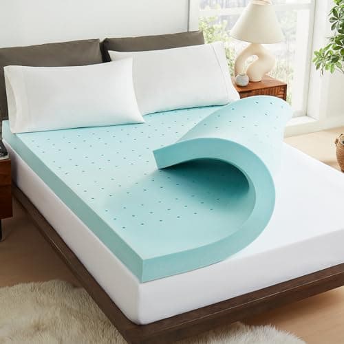 DQZ 2 Inch Queen Memory Foam Mattress Topper - Cooling Gel Foam Mattress - Upgraded Soft Foam Mattress Topper - Premium Mattress Pad for Back Pain - CertiPUR-US and Oeko-TEX Certified