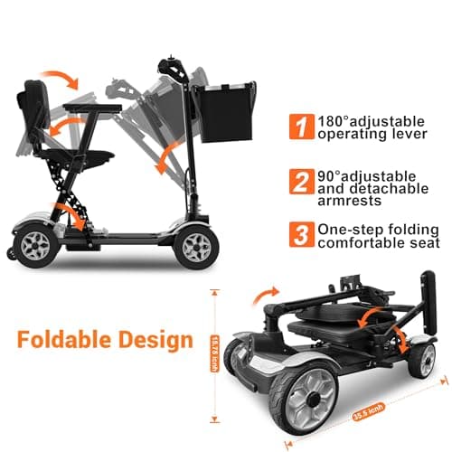 BIQISSI Mobility Scooter for Adults, Lightweight 4 Wheel Motorized Mobility Scooter w/Dustproof Cover, 350LBS Capacity & Lithium Battery, 25Miles Electric Powered Mobility for Outdoor, 213SL-OL 6