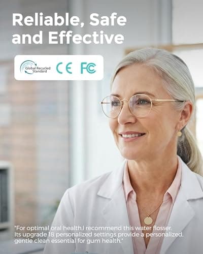 Water Flossers for Teeth - 5 Modes, 6 Flossing Tips, Rechargeable Cordless Portable 300ML Larger Tank Electric Waterflosser Cleaner IPX7 Waterproof Floss Cleaning Teeth Pick for Home Travel 8