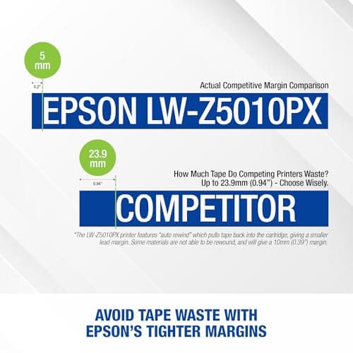 LABELWORKS Epson LW-Z5010PX Industrial Label Maker - Complete Printer Kit with Accessories, PX 147' Bulk Label Rolls, Desktop Printer 9
