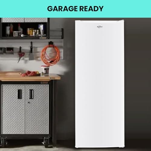 Koolatron Compact Upright Freezer, 5.3 cu ft (150L), White, Manual Defrost Design, Space-Saving Flat Back, Reversible Door, for Home, Apartment, Condo, Cottage 5