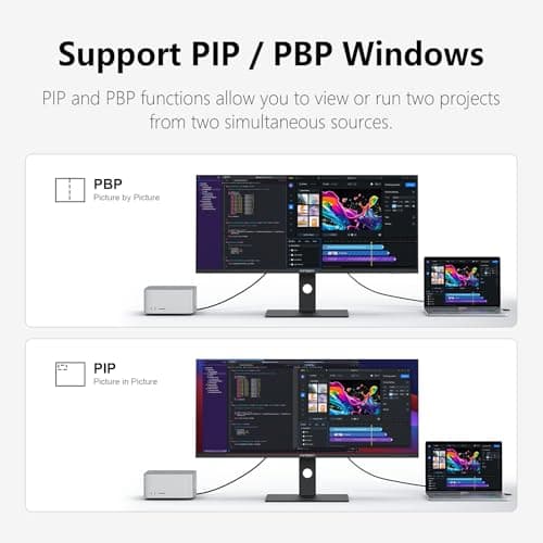 INNOCN 40 Inch 5K 5120 x 2160p Ultrawide Monitor for Laptop, 21:9, 100Hz, IPS, HDMI, DP, FreeSync, HDR400, USB-C, DeltaE＜2, Built-in Speakers, Height Adjustable, Black - 40C1U 5