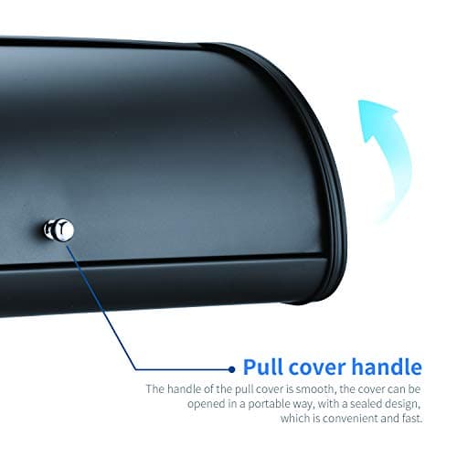 HILFA Stainless Steel Bread Box with Roll Up Lid, For Easy Kitchen Counter Storage, Bread Bin Holder,17.5X11.5X7.5 inch, Matte Black For Home and Kitchen 5