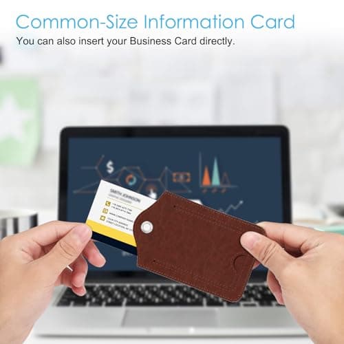 Fintie Luggage Tags, Privacy Cover ID Label with Stainless Steel Loop and Address Card for Travel Bag Suitcase - Retro Brown (2 Piece) 5