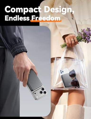 Aobbow Magnetic Portable Charger, 10000mAh for Magsafe Battery Pack, 20W Fast Charging Power Bank, Travel Essential of Wireless Charger Compatible with iPhone 17/16/15/14/13 Pro/Max/Air/Plus-SpaceGray 7