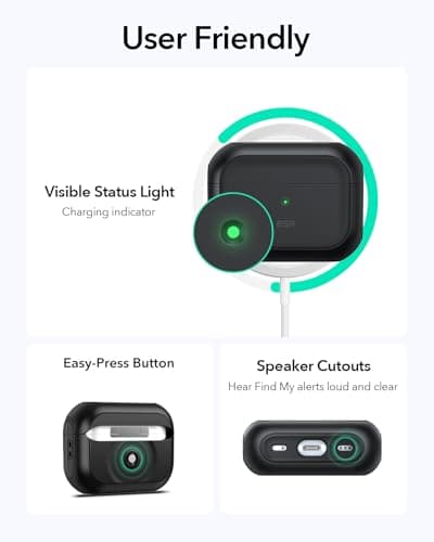 ESR for AirPods Pro 2 Case, Compatible with Airpods Pro Case 2nd / 1st Generation (2023/2022/2019), Compatible with MagSafe, Full Drop Protection Cover with Lanyard, Black 9