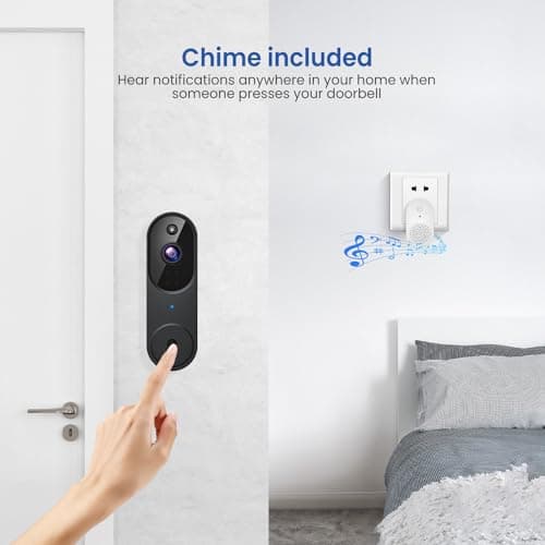 CutePanda 1080P Wireless Doorbell Video Camera, AI Human Detection, Chime Ringer Included, 2.4G WiFi, Night Vision, Instant Alerts, 2-Way Audio, Cloud Storage, Indoor Outdoor Surveillance 6