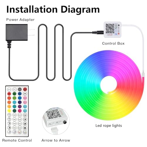 YILINM Neon RGB Rope Lights,IP67 Waterproof,Flexible Led Rope Lights,Control with App/Remote,Music Sync,for Gaming Room Living Bedroom Wall Decor (20FT) 8