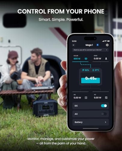 OUPES Mega 1 Portable Power Station 2000W (Surge 4500W), 1024Wh LiFePO4 Battery Solar Generator, Expandable to 5kWh, UPS, for Home Backup Power, Camping & Road Trips (Solar Panel Optional) 6