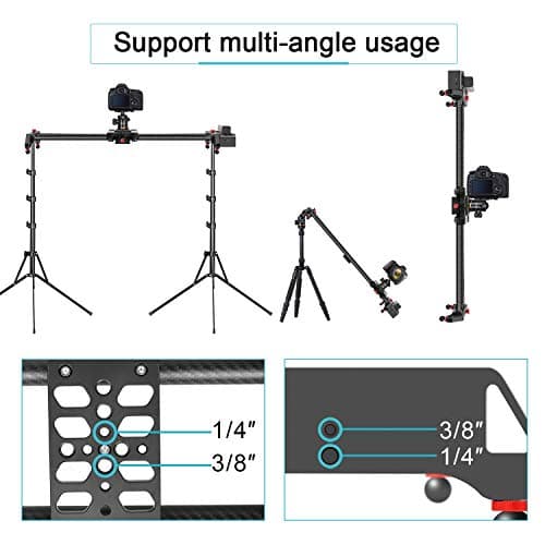 GVM Motorized Camera Slider,31" Wireless Carbon Fiber Dolly Rail Camera Slider with APP Control, Motorized Time Lapse and Video Shot Follow Focus Shot and 120 Degree Panoramic Shooting 7