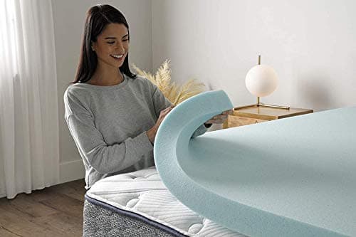 Serta ThermaGel Cooling, Pressure-Relieving Memory Foam Mattress Topper, 3 Inch, Queen,Blue 7