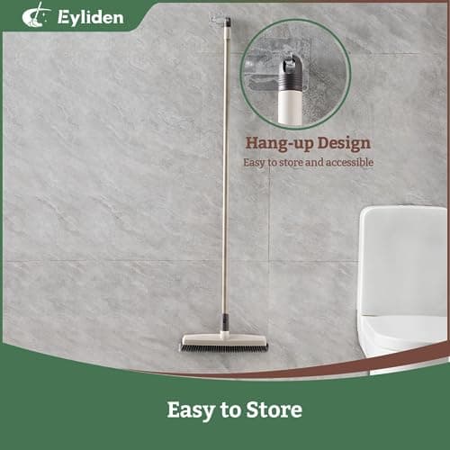 Eyliden Carpet Broom, Angle Carpet Brush with 48" Long Handle, Stiff Bristle Floor Carpet Brush Sweeper for Pet Hair, Patio Garage Deck Concrete Wood Stone Carpet Cleaning Rake Push Broom 7