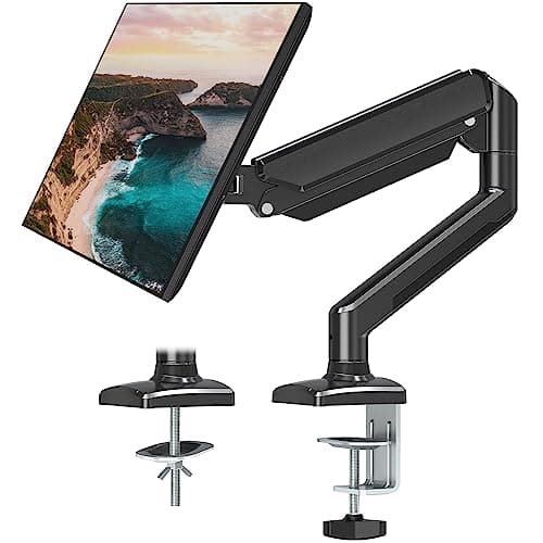 ErgoFocus Single Monitor Mount Arm Fits up to 32 Inch, Desk Mount Holds 4.4-19.8lbs Computer Screen, Full Motion Monitor Desk Mount, VESA Mount 75x75, 100x100