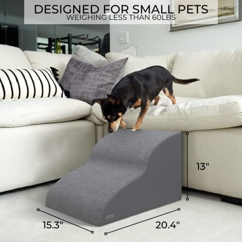 Sturdy Dog Stairs and Ramp for Couches Up to 19" High by ZICOTO - Durable Easy to Walk on Steps for Small Dogs and Cats - Allows Your Pets Easy Instant Access to Your Sofa or Low Bedside 7