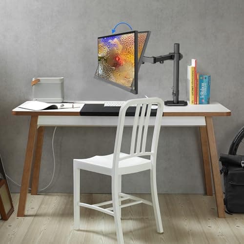 Suptek Single LED LCD Monitor Desk Mount Heavy Duty Fully Adjustable Monitor Stand for 1 / One Screen up to 27 inch 7