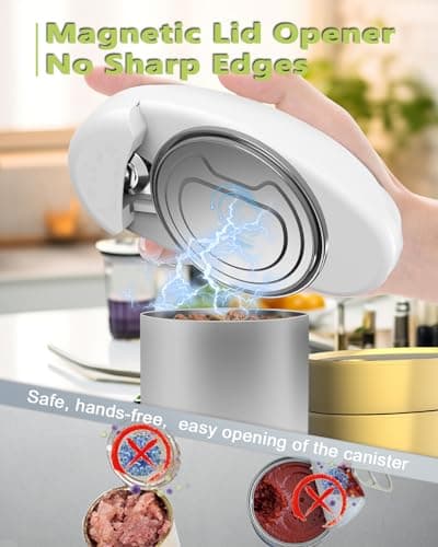 COOBIIYA Electric Can Opener, Rechargeable Cordless Automatic Electric Can Opener for Seniors, Smooth Edge for Kitchen, White 5