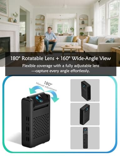 Hidden Video Cameras, Mini Security Camera, 2025 Upgraded Wireless Nanny Cam with 1-Year Cloud Storage, 180° Rotating Lens, Motion Detection, WiFi/Offline Recording, Small Camera Only 0.5in Slim! 6