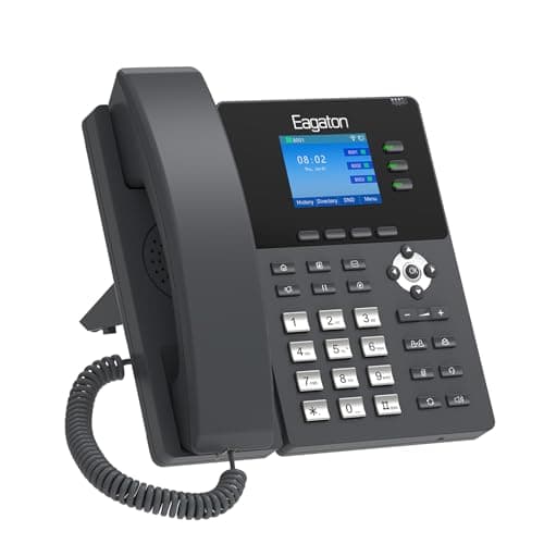 Eagaton T53P Business IP Phone, 2.4-inch Color LCD Display, 3 SIP Lines, HD Voice, POE, 6-Way Conference, Power Adapter Included (NOT LANDLINE) 5