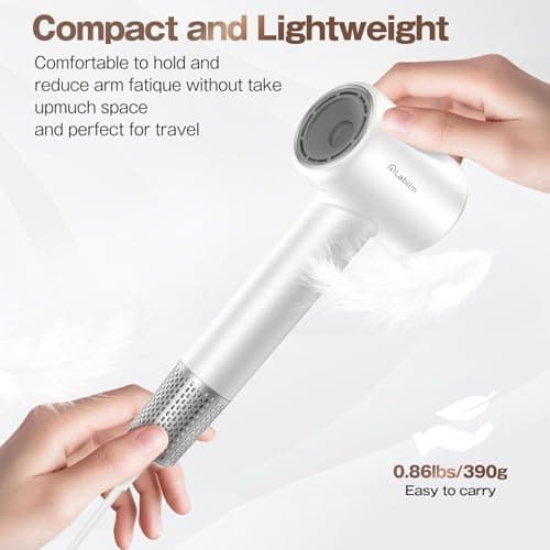 Labiim Hair Dryer, High-Speed Ionic Low Noise Blow Dryer with Brushless Motor for Fast Drying, Thermo-Control Quiet Compact Hair Blow Dryer, Hairdryer with 1 Nozzle Attachments for Home Salon Travel 7