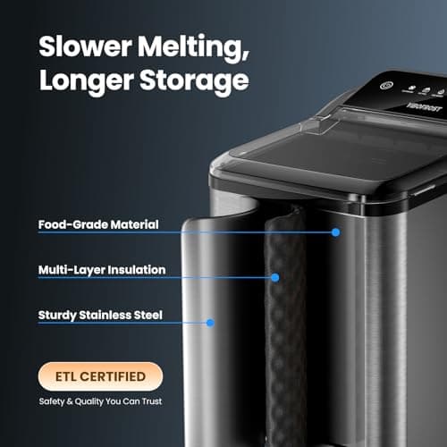 VIBOFROST Nugget Ice Maker Countertop, Fast 35lbs/24H Sonic Pebble Ice Machine, Self-Cleaning Anti-Scale System, Stainless Steel Portable Ice Maker for Home, Kitchen, RV, 10 Cleaning Packets 8