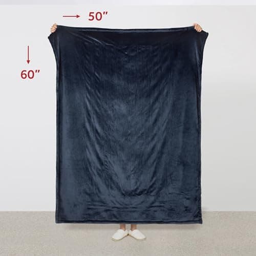 Sunbeam Royal Mink Sherpa Admiral Blue Heated Personal Throw / Blanket, Cozy-Warm, Adjustable Heat Settings 7