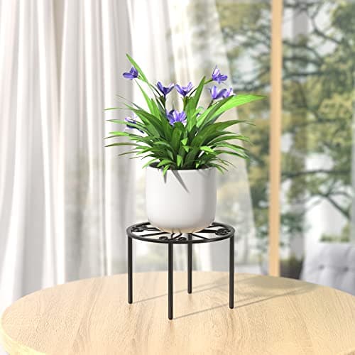 bussdis Plant Stand 1 PCS-10.2 IN Flower Pot Stand Plant Rack for Indoor and Outdoor Courtyard Gardens Black 7