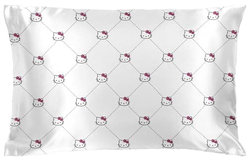 Jay Franco Satin Pillowcase - Standard Size 20x30 Inch Silky Soft Premium Pillow Cover, White - Hello Kitty