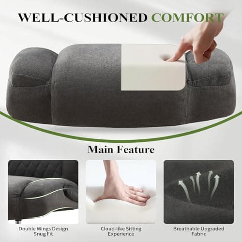 Drafting Chair Tall Office Chair for Standing Desk, Ergonomic High Office Chair with Adjustable Foot Ring, Flip-Up Armrests, Lumbar Support, Comfortable Fabric Seat for Home or Drawing Use – Gray 7