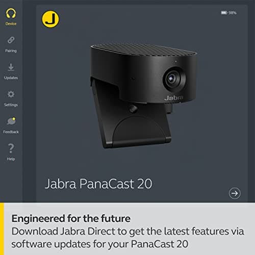 Jabra PanaCast 20 Conferencing Camera - Flexible Plug & Play Personal Video Solution Computer Webcam with AI-Powered 4K Ultra-HD, Intelligent Zoom, and Lighting Optimization - Black 13