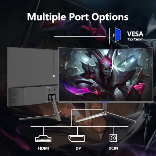 Sealan 24 Inch Curved Monitor 16:9 Aspect Ratio 75HZ FHD LED Display 99% sRGB - Thin Bezel Design - Eye-Care Technology - HDMI VGA Connectivity 7