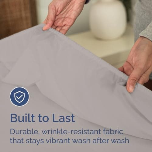 Full Fitted Bed Sheet - Bottom Single Fitted Sheet Only - Soft Hotel Luxury Bedding w/ 8-16 Inch Deep Pockets - Breathable, Cooling & Wrinkle Free - Easy-Care, Fade and Shrink Resistant - Light Grey 6