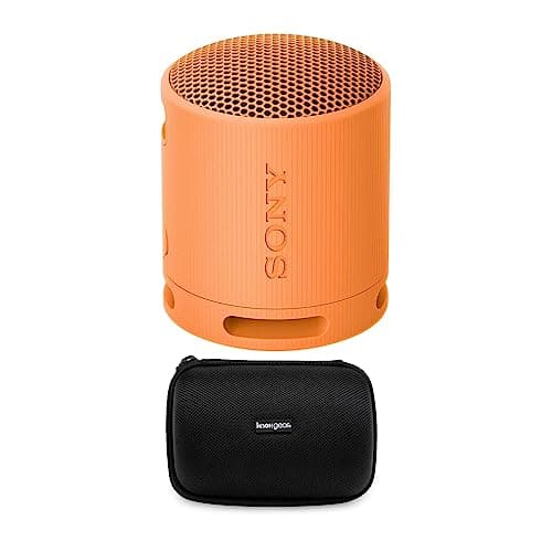 Sony SRS-XB100 Wireless Bluetooth Portable Lightweight Travel Speaker (Orange) with Travel case Bundle (2 Items)